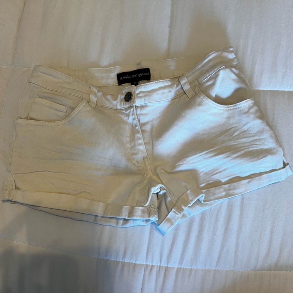 Ambiance White Jean Shorts